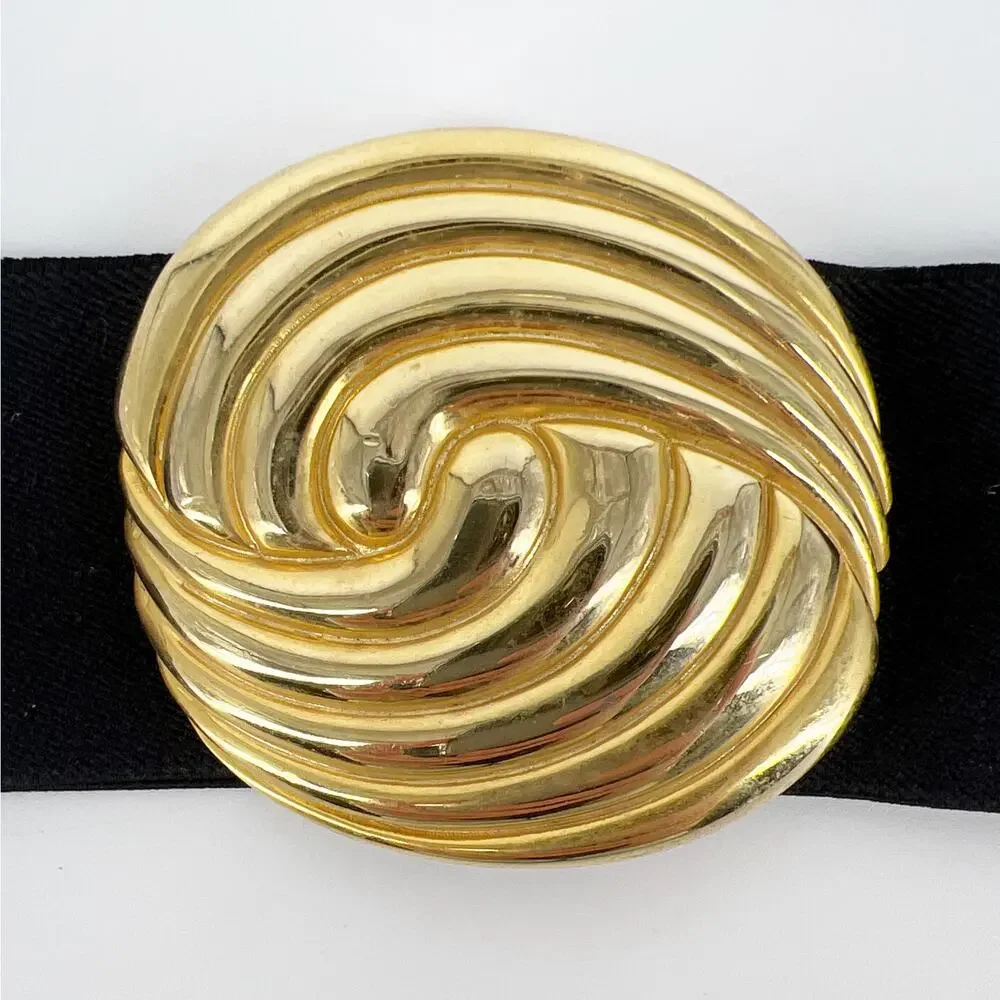 80s Liz Claiborne elastic stretch belt 1980s vintage